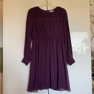 Plum colored wedding guest dress